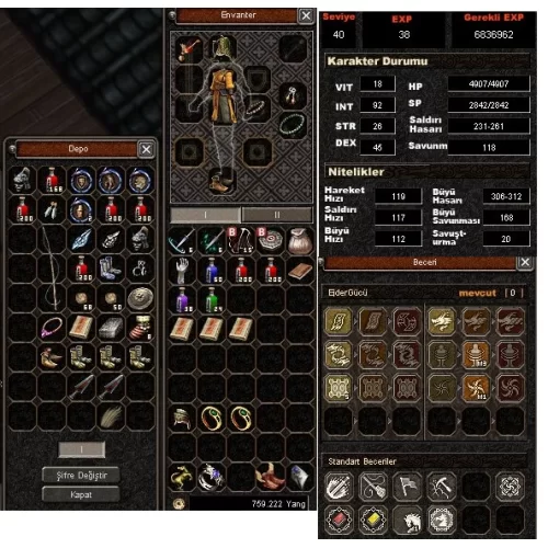  63 LvL Bedo 2G\\li itemli STR ve EJDER Şaman yanında